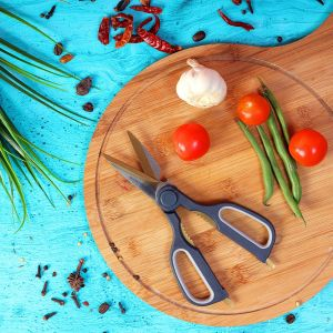 Royalford 3 In 1 Kitchen Scissor - Stainless Steel - Black