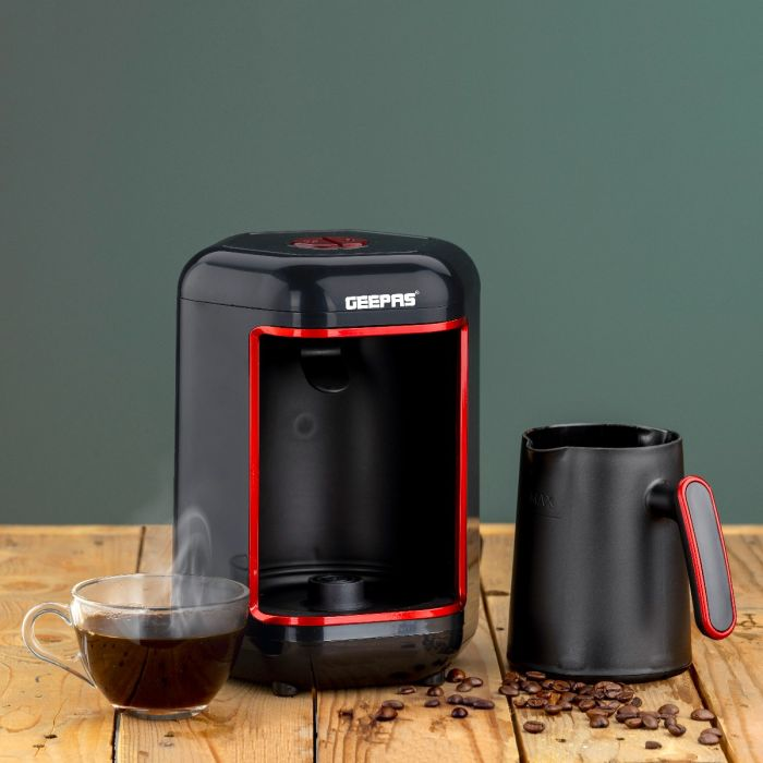 Turkish Coffee Maker, 4 Cups Capacity, GCM41515 | Plastic Materials With Stainless Steel Heat Plate | Overflow Prevention System | Sound Alarm System | Auto-Shut Off