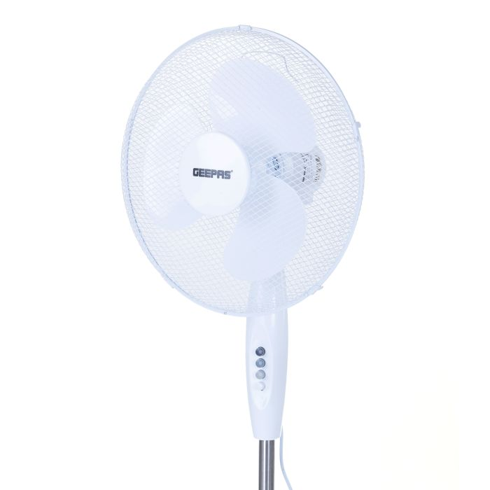 Geepas GF21136UK 16-Inch Pedestal Fan | 3 Speed Settings With Oscillating/Rotating And Static Feature | Electric 16" Floor Stand Cooling Fan For Home Or Office Use | 2 Year Warranty