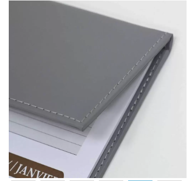 FIS Year Planner 2024 (English/French) Vinyl Desk Blotter, Grey - FSDKVIEF24GY