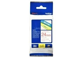 Brother P-touch 24mm TZ-252 Laminated Tape, 8 m, Red on White