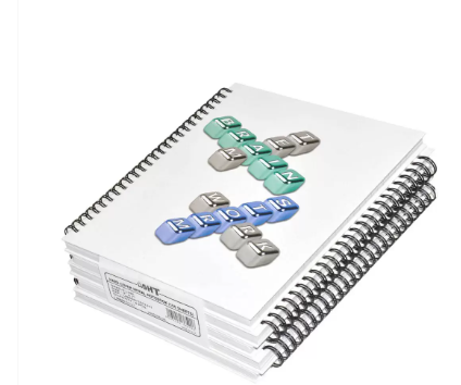 LIGHT Pack of 5 Spiral Hard Cover Note Book 100 Sheets. Size:9X7 Inches (22.86 X 20.32 CM) -LINBS971001311