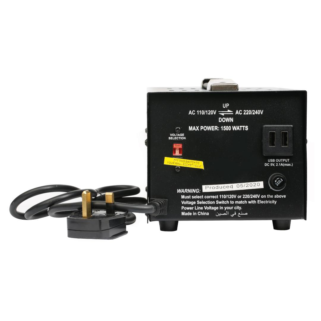 Voltage Converter 1500W with Dual USB Outlet.