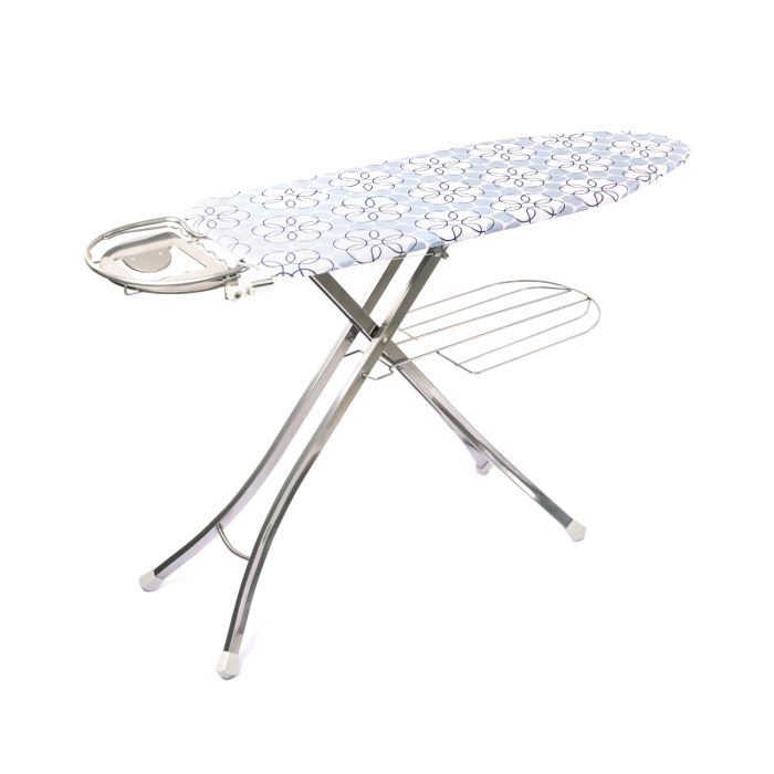 Royalford RF365BL 127 X 46 Cm Ironing Board With Steam Iron Rest, Heat Resistant, Contemporary Lightweight Iron Board With Adjustable Height And Lock System (Blue)