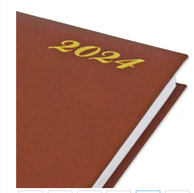 Fis 2024 A5 Diary,Vinyl, English 1 Side Padded Brown -FSDI18E24BR