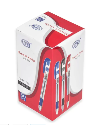 50-Piece FIS Smart Grip Ballpoint Pens 1.0mm Red - FSBPSG01RE