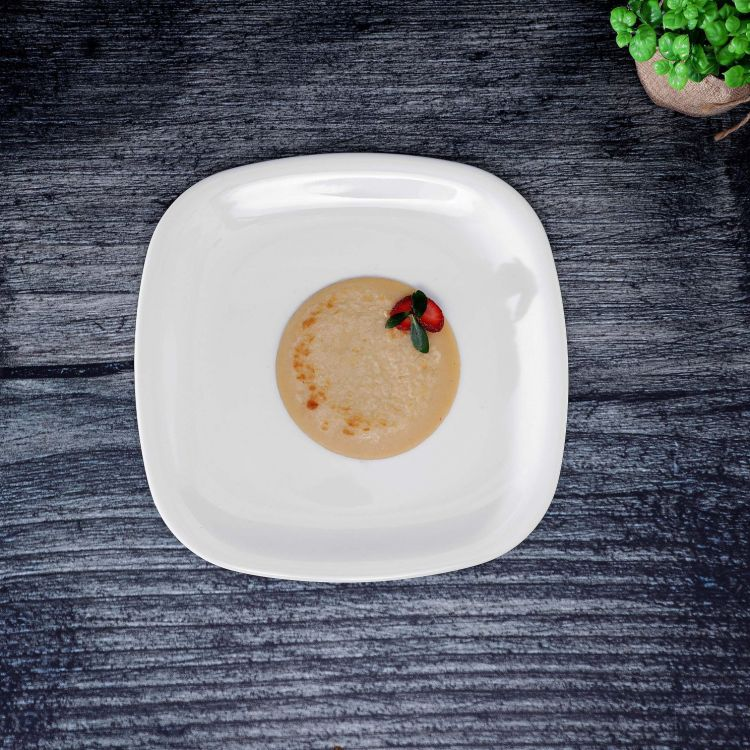 Royalford 105 Inch Opal Ware Square Plate - Opalware - White