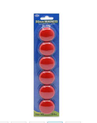 FIS Colored Magnet, Non Transparent Red' Color, Pack Includes 3 Sets (20mm set, 30 mm set, 40 mm set) -FSMI203040RE/3