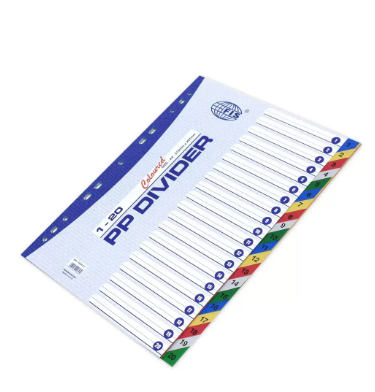 Pack of 20 Pieces Colour PVC A4 Divider Blue