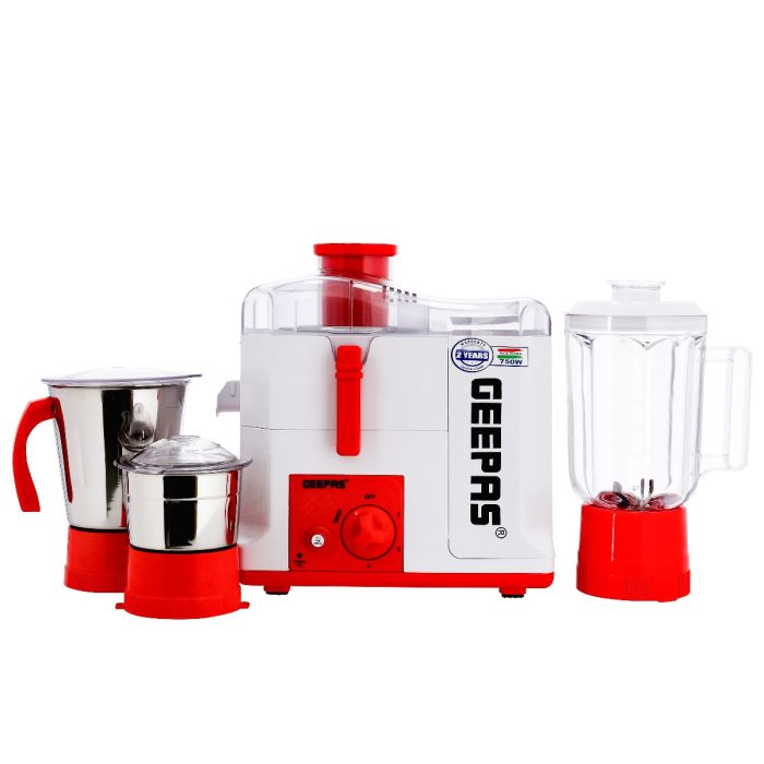 4-In-1 Food Processor With Juicer,Mixer & Grinder | GSB44077 | 3 Speed Controls With Whip Function | Stainless Steel Jar Set | 750W Powerful Motor With Overload Protection