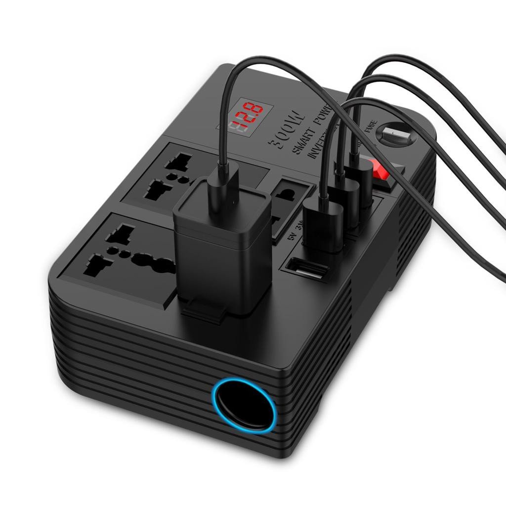 Green Stark Plus Power Inverter 200W - Black