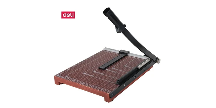 Deli 8003 Paper Cutter Trimmer Guillotine - Wooden Base (380mmX300mm) 15inches x 12inches