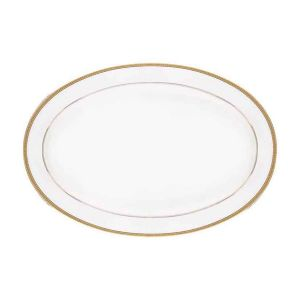 Royalford Premium Plates 14" Oval Dinner Plate - Bone china - White