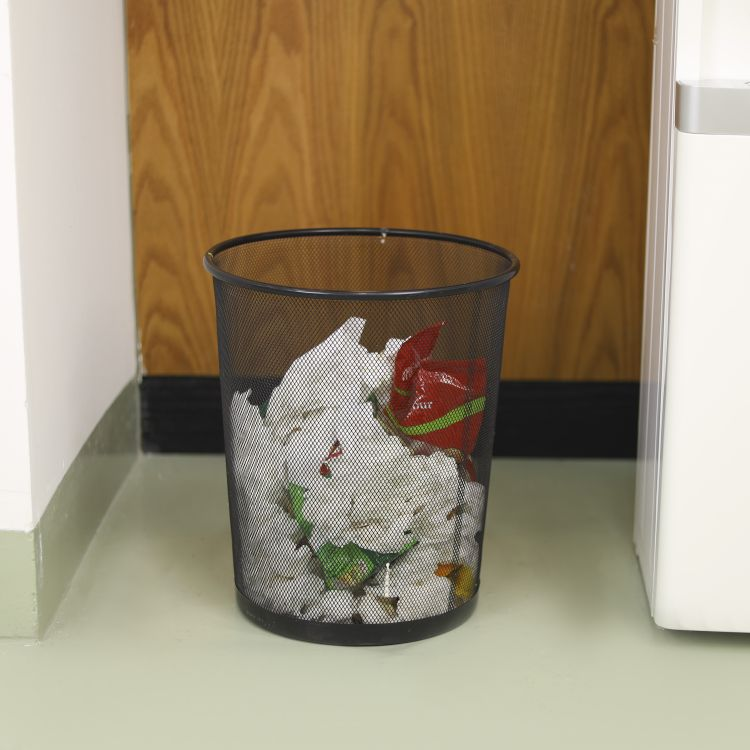 Royalford Mesh Waste Bin - Stainless Steel - Black