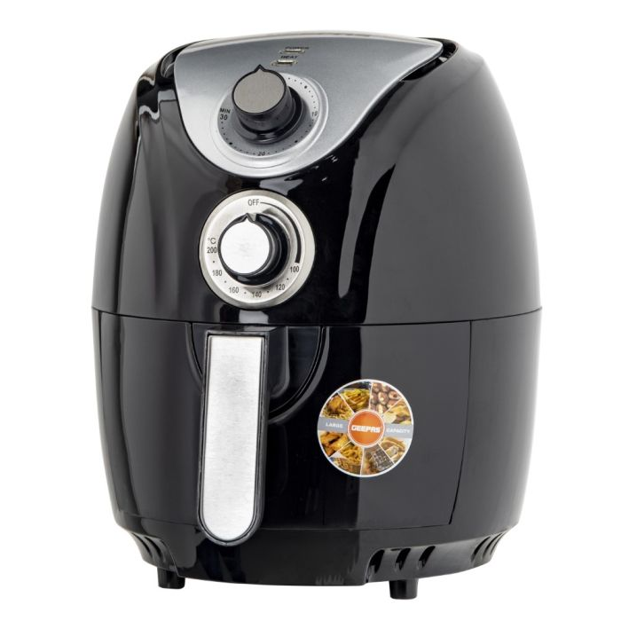 1300W Air Fryer With Rapid Air Circulation System, GAF37521 - 100-200 C Adjustable Temperature Control For Healthy Oil Free Or Low Fat Cooking - 30 Minute Manual Timer, 2.5L Capacity - 2 Year Warranty