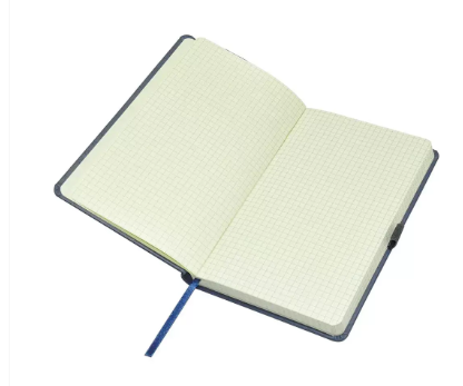 FIS Executive Ostrich Italian PU Cover Notebook, Ivory Paper, 5 mm Square With Elastic Band, Blue Color, 120 Sheets, Pen Holder and Gift Box, 13 x 21 cm Size - FSNBEX5MM1321BL