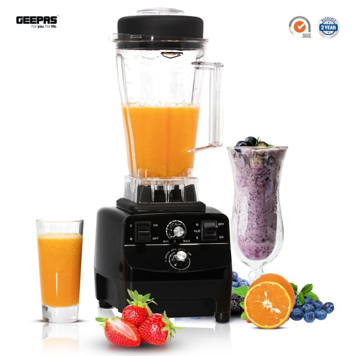 Geepas GSB44028UK 1500W 2L Professional Smoothie Blender Maker BPA Free Heavy Duty Commercial Blenders - High Speed Jug Blender Machine, Multi-Function Ice Blender Crush Grind & 8 Sharp Blades - 2 Yea