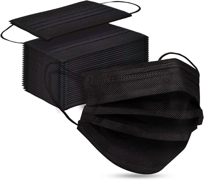 Black Disposable Face Masks - 50 PCS