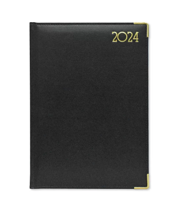 FIS A4 Golden Diary 2024 (English) Black - FSDI44EG24BK
