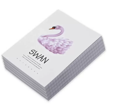 FIS Pack Of 5 Soft Cover Notebook, 96 Sheets A5 Swan Design 1 -FSNBSCA596-SWA1