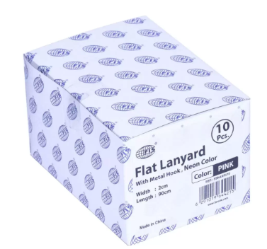 10-Piece FIS Neon Flat Lanyard Blue with Metal Hook 2X90cm - FSNANBL/10