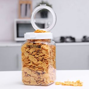 Royalford 600Ml Pet Canister With Lid - Plastic - Clear