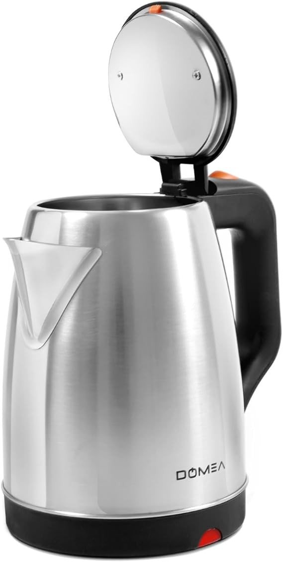 DOMEA® Stainless Steel Electric Kettle, 1.8L, Quick Boil, Auto Shut-Off, Cordless with 360-Degree Swivel Base, 1500 Watts