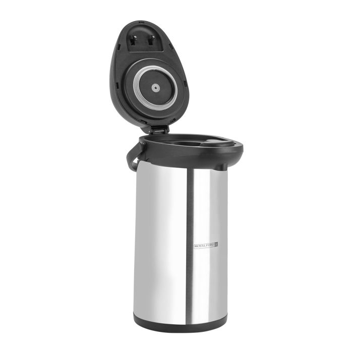 Royalford RF8336 3L Stainless Steel Airpot Flask - Heat Insulated Thermos For Keeping Hot/Cold Retention, Double-Wall For Coffee, Hot Water, Tea, Beverage | Ideal For Commercial & Outings