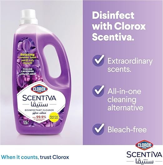 Clorox Scentiva Multipurpose Disinfectant Floor Cleaner, 1.5L, Tuscan Lavender