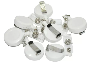 25-Piece FIS Name Badge Reel, White Dia 3.3cm (Soft Belt 6.8cm) - FSNAYO001WH