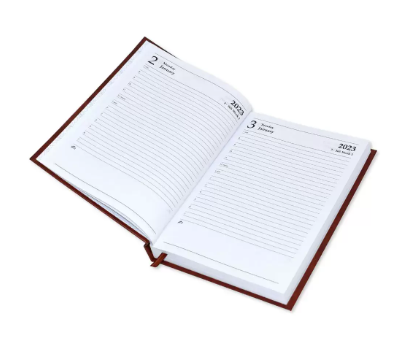 Fis 2023 A5 Diary,Vinyl, English Hard Cover Brown -FSDI21E23BR