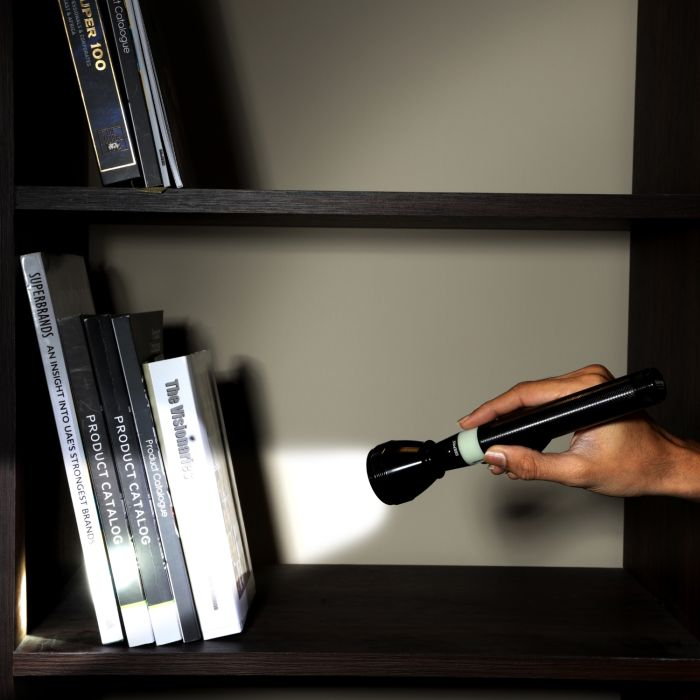 Geepas 2 PCS Rechargeable Family Pack LED Flashlight 1450mAh 237mm - Super Bright Light Rechargeable Flashlight| Aluminium Body, Durable CREE LED Lights | 2000M Distance Range | 2 Years Warranty