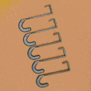 Royalford 5 Pcs Over The Door Hanger - Plastic - Black