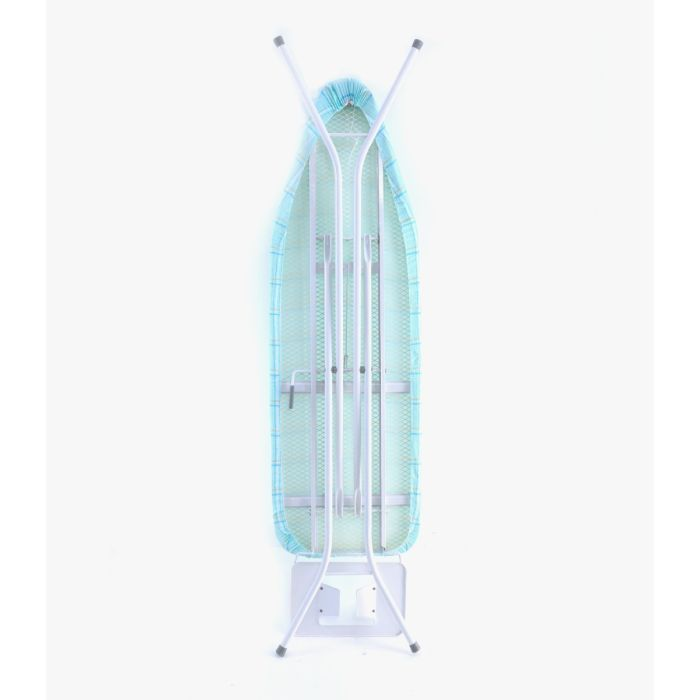 Royalford 122X40 CM Ironing Board With Steam Iron Rest, Heat Resistant, Contemporary Lightweight Iron Board With Adjustable Height And Lock System (Blue & White)