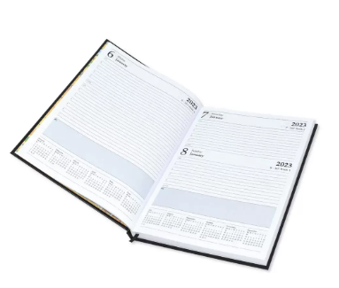 FIS A4 Diary 2023 English (Saturday & Sunday Combined) Black - FSDI48E23BK