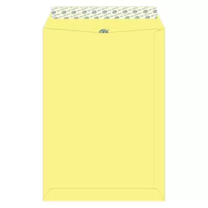 FIS Color Envelopes Peel & Seal, Pastel Colors, Pack of 50 Pcs. Yellow Color, C4 (324 x 229 mm), 80 GSM - FSEC8027PY50