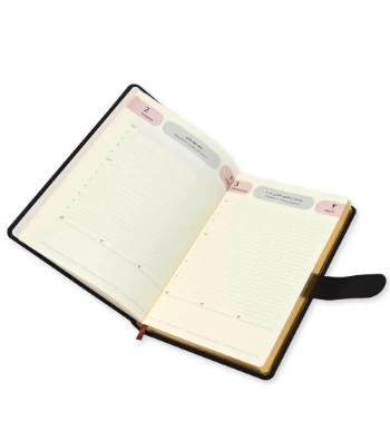 FIS Golden Agenda Diary 2024 (Arabic/English) Italian PU, 1-Side Padded, Dark Brown - FSDI75AEPG24DBR