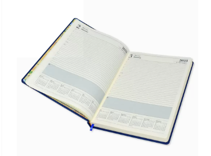 FIS A4 Diary 2023 English (Golden Corners) Blue - FSDI42E23BL