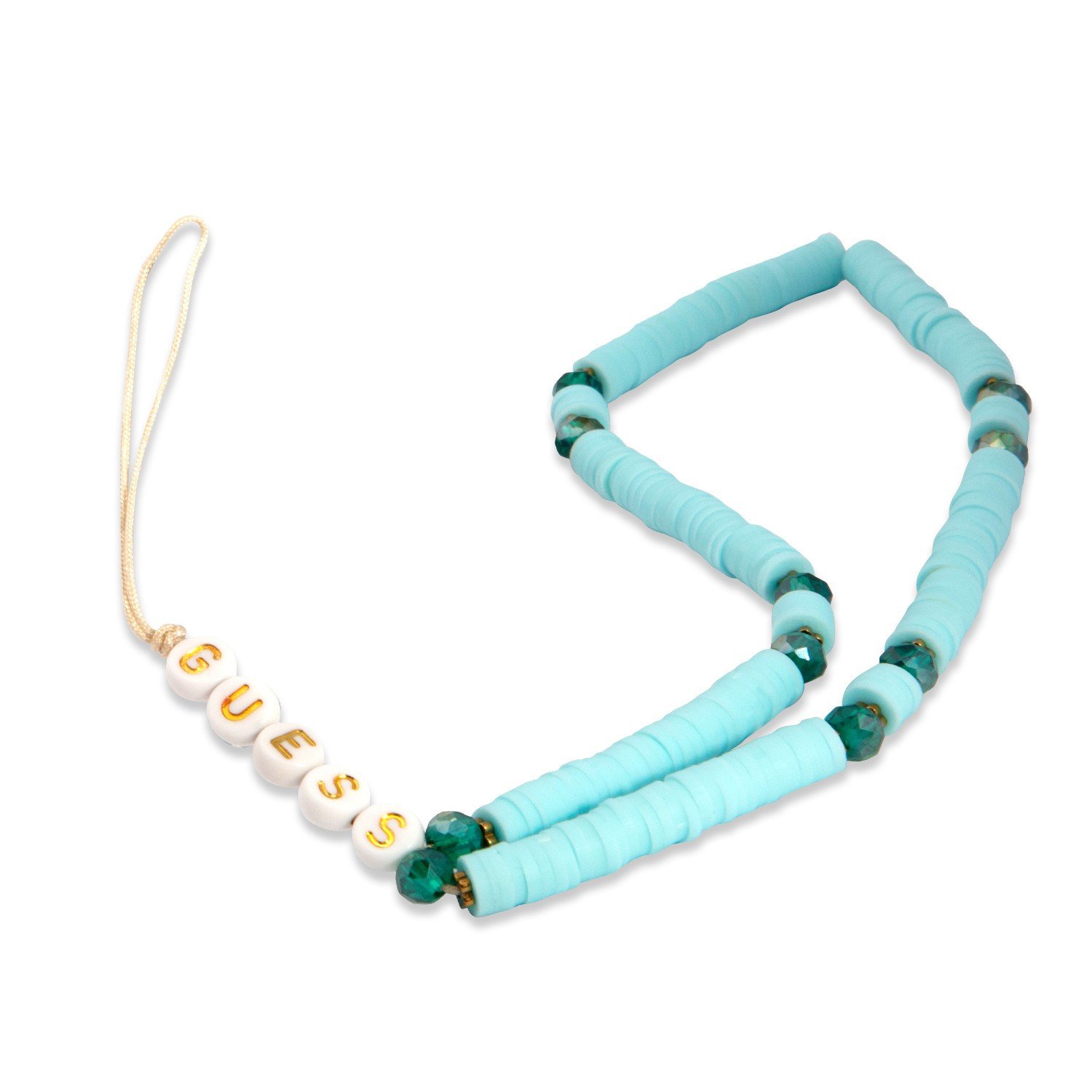 Guess Phone Strap Heishi Beads 25CM - Blue