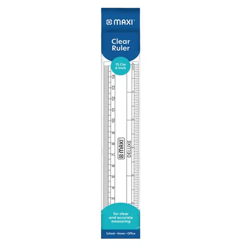 Maxi Deluxe Ruler Clear 15cm