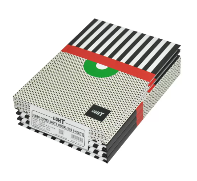 5-Piece Light Hard Cover Notebook, Single Ruled, (100 Sheets), A5 Size - LINBA51709