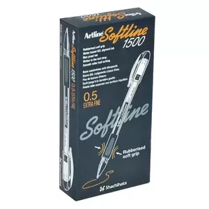 Artline Softline 1500 Gel Pen 0.5mm, Pack of 12 Pcs, Blue Color, Rubberised Soft Grip - ARBNEGB-1500BL