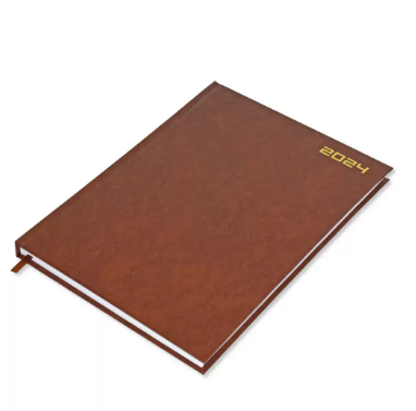 FIS A4 Diary 2024 English (Saturday & Sunday Combined) Brown - FSDI47E24BR