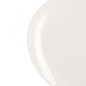Royalford Melamine Oval Plate - Melamine - White - 14 INCH