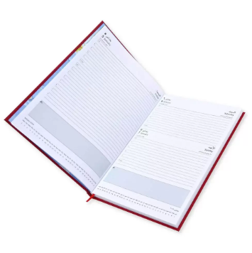 FIS A4 Diary 2024 Arabic/English (Saturday & Sunday Combined) Red - FSDI48AE24RE