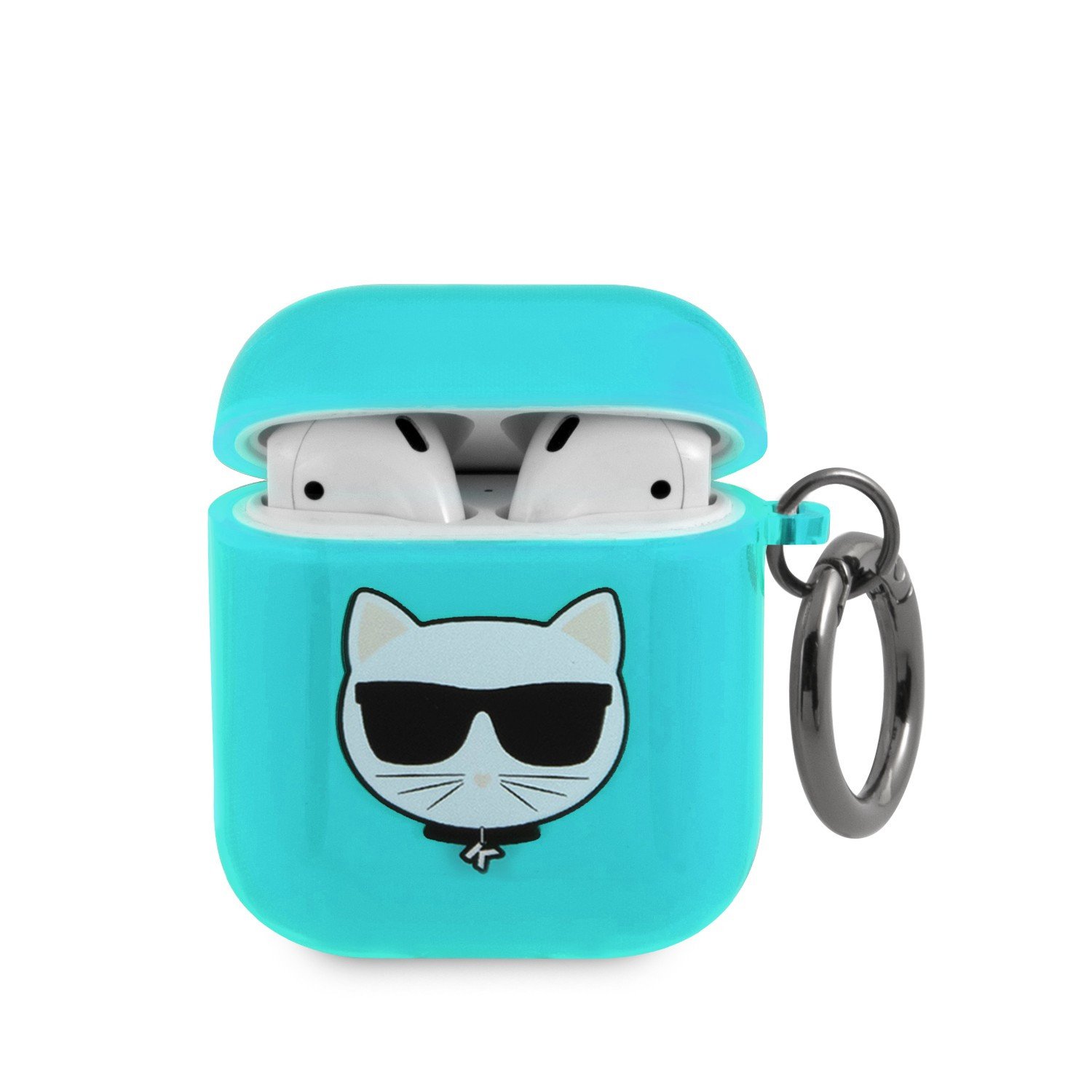 Karl Lagerfeld TPU Choupette Fluo Case for Apple Airpods 1/2 - Blue