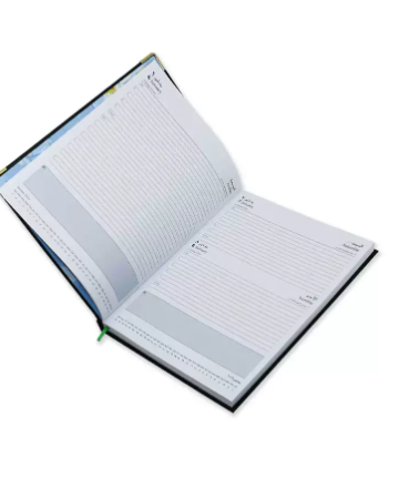 FIS 2023 A4 Diary Arabic/English Vinyl 1-Side Padded Gold Corner Green - FSDI48AEG23GR