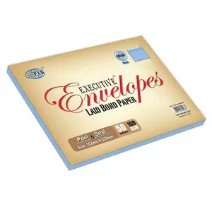 FIS Executive Envelope Peel & Seal, Pack of 50 Pcs. Blue Colors, C5 (162 x 229 mm), 100 GSM - FSEE1026PBBL50