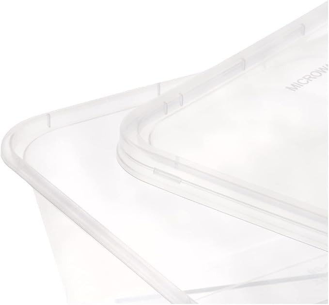 Clear Microwavable Rectangular Container with Lid 1000ML (500Pcs of Box)