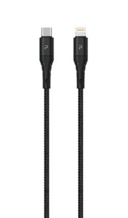 Pawa Nylon Braided 20W Data & Quick Charging USB-C to Lightning -black